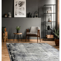 Dywan VINCI 1417 nowoczesny Geometryczny vintage przecierany - Strukturalny kość słoniowa / antracyt 120x170cm