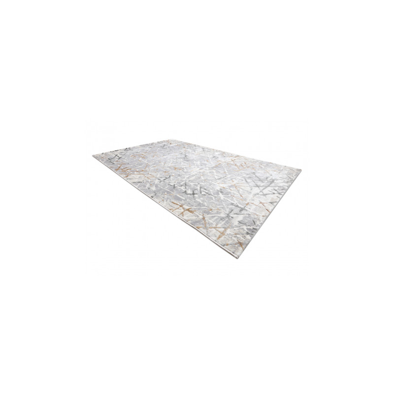 Dywan AKRYL ELITRA 9964 Kratka przecierany szary / żółty 160x230cm