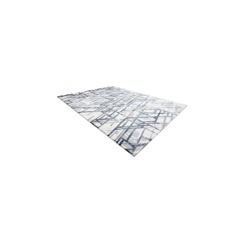 Dywan AKRYL VALS 8381 Linie przestrzenny 3D niebieski  250x350cm