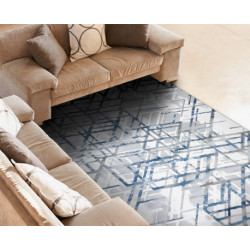Dywan AKRYL VALS 8381 Linie przestrzenny 3D niebieski  250x350cm
