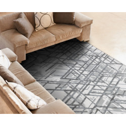 Dywan AKRYL VALS 8381 Linie przestrzenny 3D szary 80x300cm