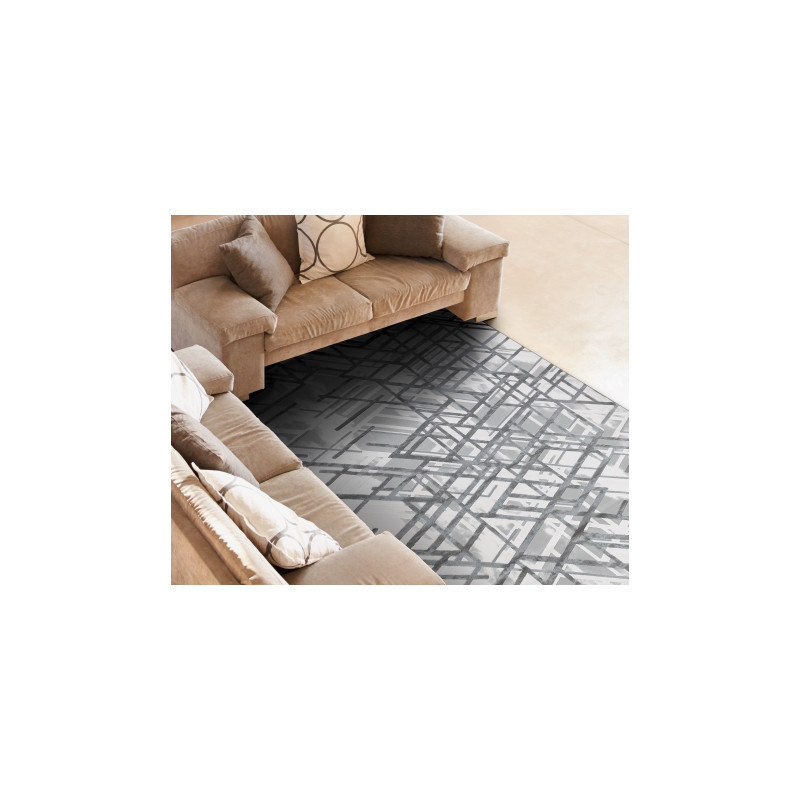 Dywan AKRYL VALS 8381 Linie przestrzenny 3D szary 80x300cm