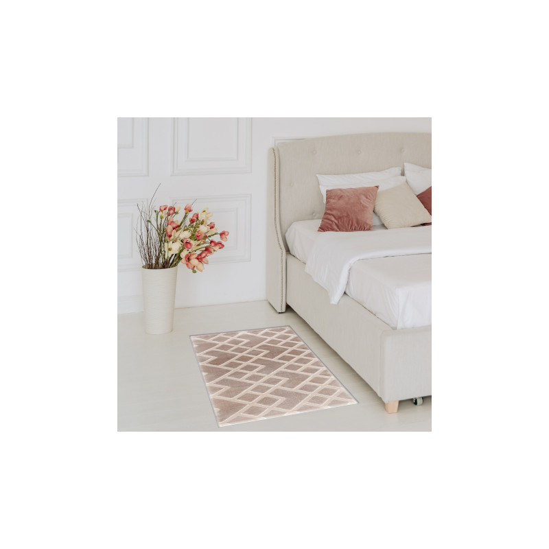 Dywan AKRYL VALS 3232 Geometryczny przestrzenny 3D beż 70x140cm Dywan AKRYL VALS 3232 Geometryczny przestrzenny 3D beż 70x140cm