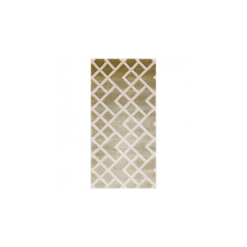 Dywan AKRYL VALS 3232 Geometryczny przestrzenny 3D zielony / beż 70x140cm