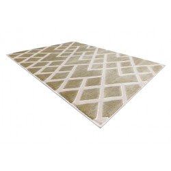 Dywan AKRYL VALS 3232 Geometryczny przestrzenny 3D zielony / beż 70x140cm