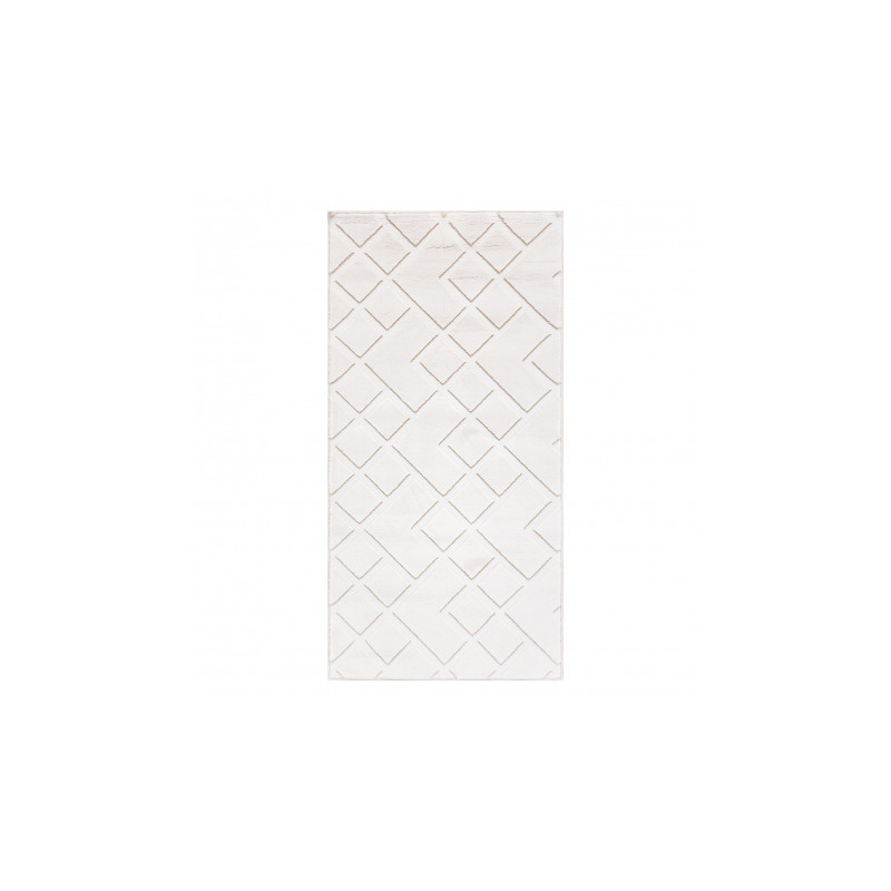 Dywan AKRYL VALS 3232 Geometryczny przestrzenny 3D kość słoniowa 70x140cm