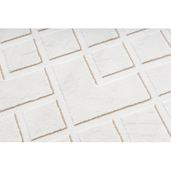 Dywan AKRYL VALS 3232 Geometryczny przestrzenny 3D kość słoniowa 70x140cm