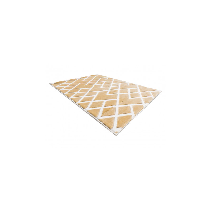 Dywan AKRYL VALS 3232 Geometryczny przestrzenny 3D żółty / kość słoniowa 70x140cm Dywan AKRYL VALS 3232 Geometryczny przestrzenny 3D żółty / kość słoniowa 70x140cm