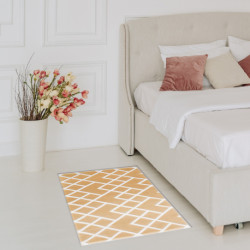 Dywan AKRYL VALS 3232 Geometryczny przestrzenny 3D żółty / kość słoniowa 70x140cm Dywan AKRYL VALS 3232 Geometryczny przestrzenny 3D żółty / kość słoniowa 70x140cm