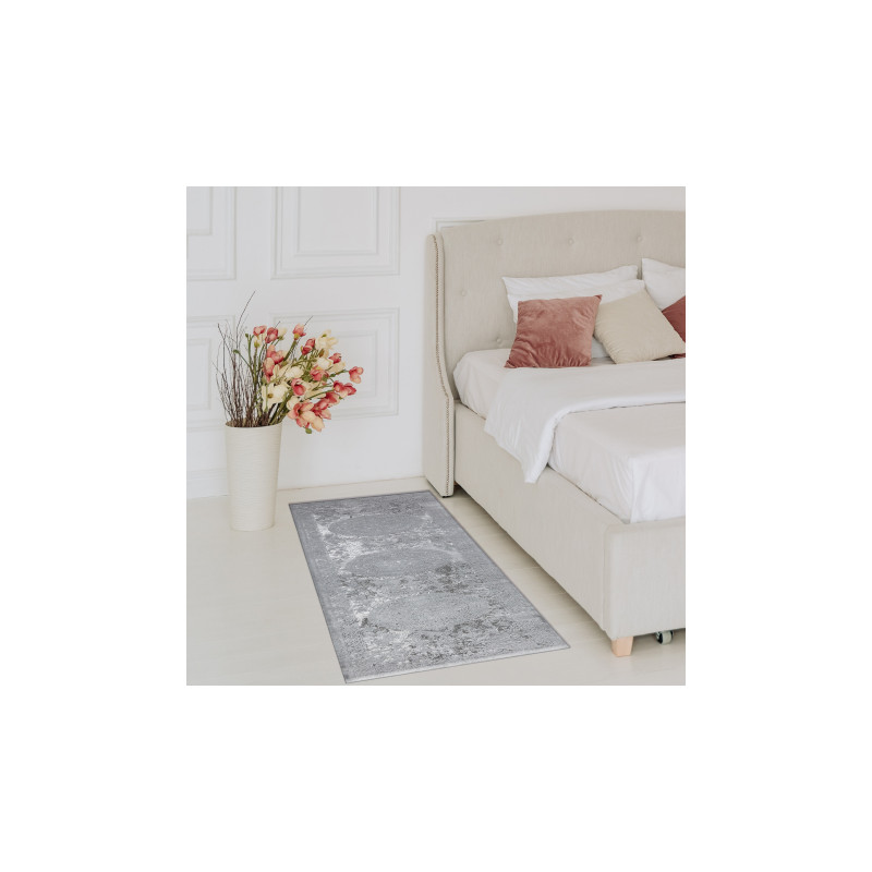 Dywan, chodnik AKRYL VALS 2328 Przecierany ornament szary 80x300cm