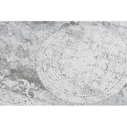 Dywan, chodnik AKRYL VALS 2328 Przecierany ornament szary /  kość słoniowa 80x300cm