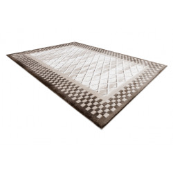 Dywan AKRYL VALS 103 Geometryczny, ramka przestrzenny 3D beż / kość słoniowa 100x200cm