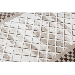 Dywan AKRYL VALS 103 Geometryczny, ramka przestrzenny 3D beż / kość słoniowa 100x200cm