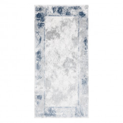 Dywan AKRYL VALS 1738 Ramka, romby kość słoniowa / niebieski 80x100cm