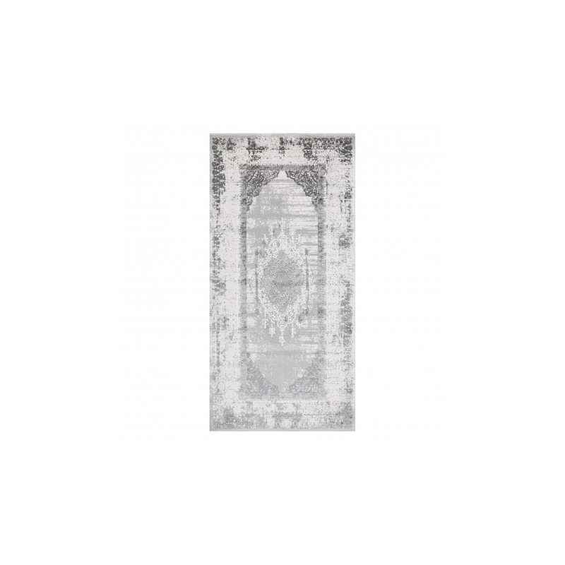 Dywan AKRYL VALS 8801 Ramka ornament kość słoniowa / szary 100x200cm