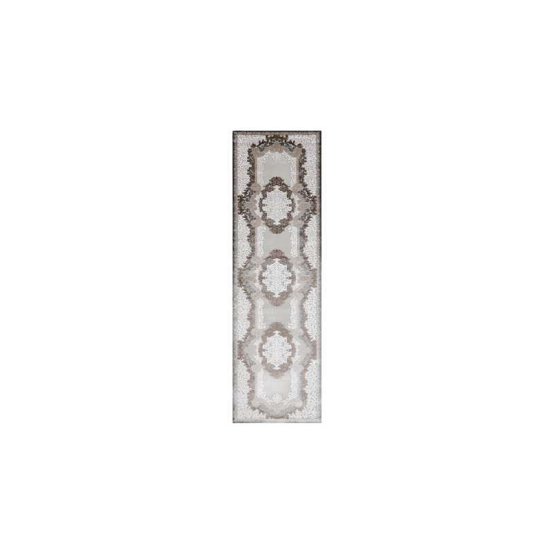 Dywan, chodnik AKRYL VALS 0074 Ornament szary / kość słoniowa 80x300cm