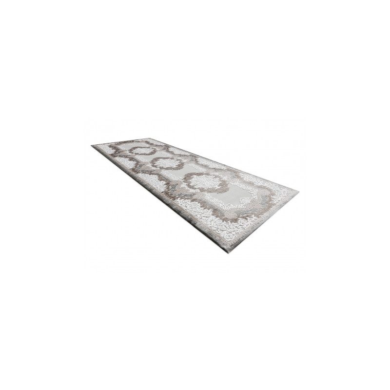 Dywan, chodnik AKRYL VALS 0074 Ornament szary / kość słoniowa 80x300cm
