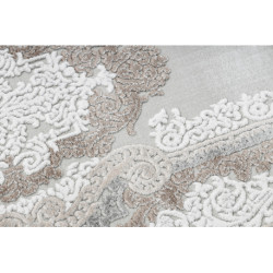 Dywan, chodnik AKRYL VALS 0074 Ornament szary / kość słoniowa 80x300cm