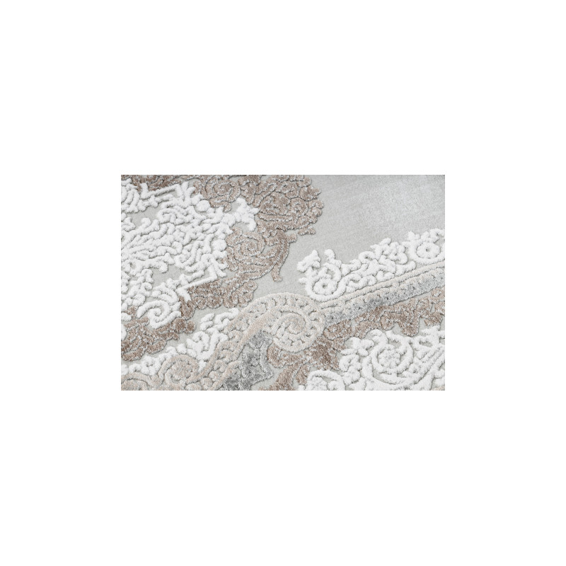 Dywan, chodnik AKRYL VALS 0074 Ornament szary / kość słoniowa 80x300cm