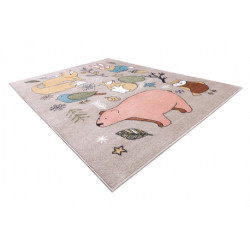 Dywan FUN Forester dla dzieci, zwierzęta, las beż 120x170cm
