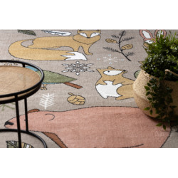 Dywan FUN Forester dla dzieci, zwierzęta, las beż 280x370cm Dywan FUN Forester dla dzieci, zwierzęta, las beż 280x370cm