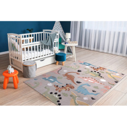 Dywan FUN Dino dla dzieci, dinozaury beż 120x170cm Dywan FUN Dino dla dzieci, dinozaury beż 120x170cm