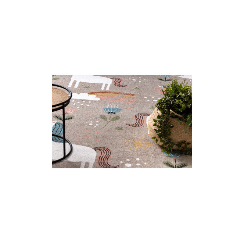 Dywan FUN Sweety dla dzieci, jednorożec, tęcza beż 240x330cm