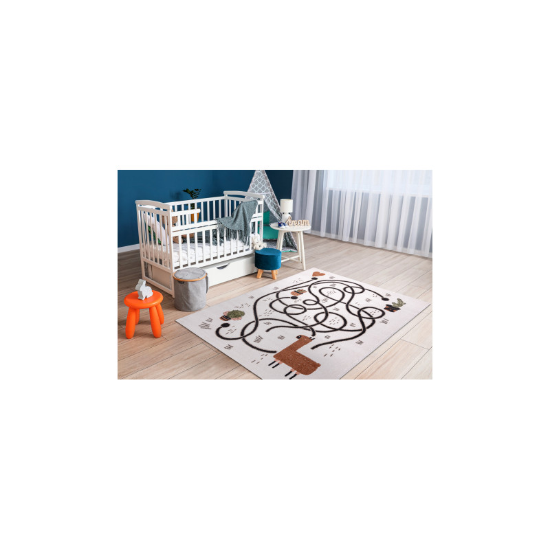 Dywan FUN Game dla dzieci, gra, lama krem 160x220cm Dywan FUN Game dla dzieci, gra, lama krem 160x220cm