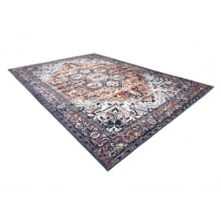 Dywan ANTIKA ancret sunset, nowoczesny ornament, do prania - granat / pomarańczowy 160x220cm