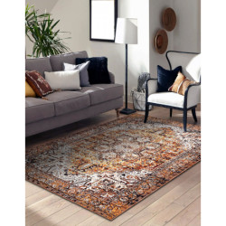 Dywan ANTIKA ancret honey, nowoczesny ornament, do prania - krem / pomarańczowy 80x150cm
