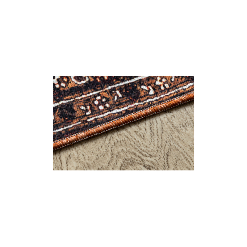 Dywan ANTIKA ancret honey, nowoczesny ornament, do prania - krem / pomarańczowy 80x150cm