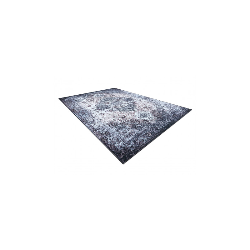 Dywan ANTIKA ancret washedstone, nowoczesny ornament, do prania - szary 80x150cm
