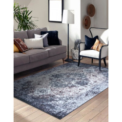 Dywan ANTIKA ancret washedstone, nowoczesny ornament, do prania - szary 80x150cm
