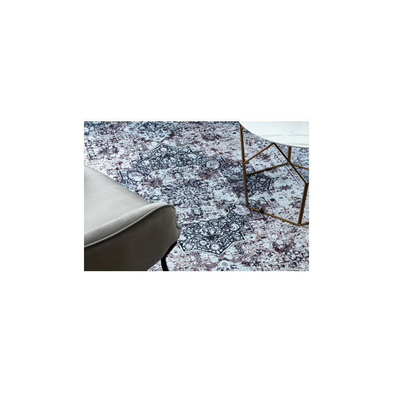 Dywan ANTIKA ancret washedstone, nowoczesny ornament, do prania - szary 80x150cm Dywan ANTIKA ancret washedstone, nowoczesny ornament, do prania - szary 80x150cm