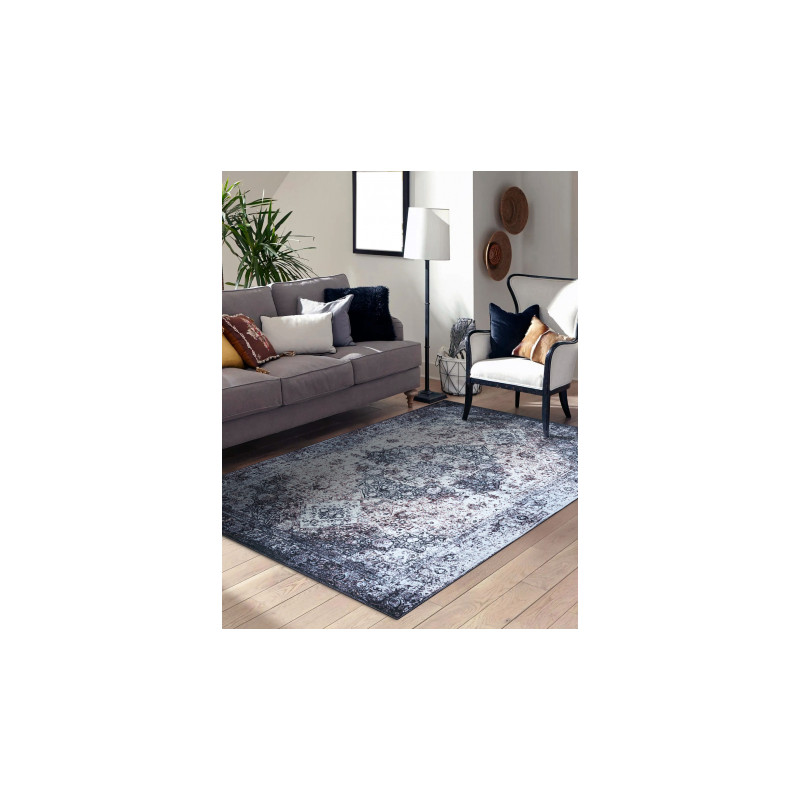 Dywan ANTIKA ancret washedstone, nowoczesny ornament, do prania - szary 120x170cm