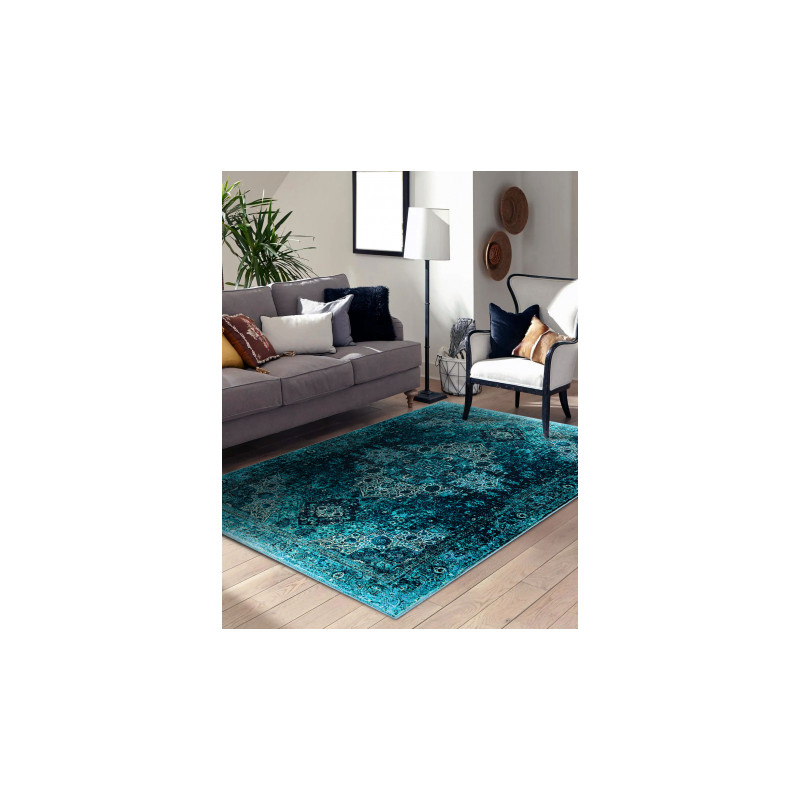 Dywan ANTIKA ancret azure, nowoczesny ornament, do prania - niebieski 160x220cm