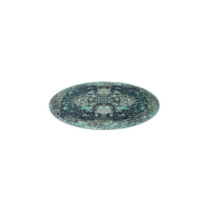 Dywan ANTIKA ancret oldcooper, koło nowoczesny ornament, do prania - zielony koło 120cm Dywan ANTIKA ancret oldcooper, koło nowoczesny ornament, do prania - zielony koło 120cm