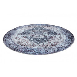 Dywan ANTIKA ancret washedstone, koło nowoczesny ornament, do prania - szary koło 200cm