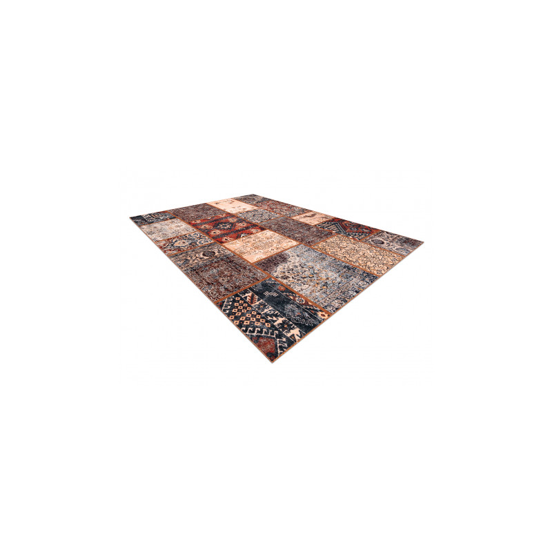 Dywan ANTIKA ancient rust, nowoczesny patchwork, grecki do prania - terakota 80x150cm
