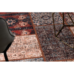 Dywan ANTIKA ancient rust, nowoczesny patchwork, grecki do prania - terakota 80x150cm
