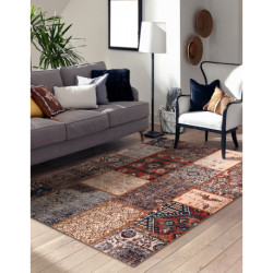 Dywan ANTIKA ancient rust, nowoczesny patchwork, grecki do prania - terakota 120x170cm