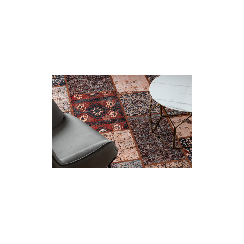 Dywan ANTIKA ancient rust, nowoczesny patchwork, grecki do prania - terakota 120x170cm