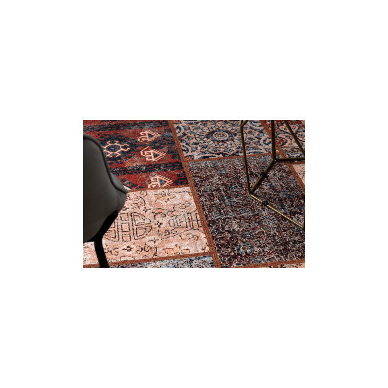 Dywan ANTIKA ancient rust, nowoczesny patchwork, grecki do prania - terakota 120x170cm