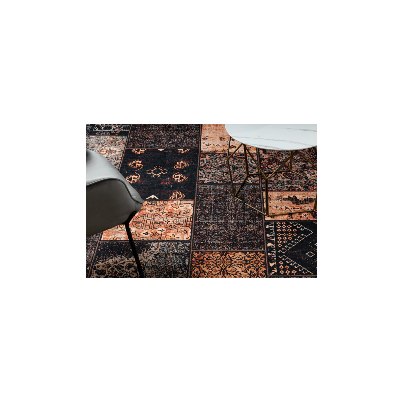 Dywan ANTIKA ancient chocolate, nowoczesny patchwork, grecki do prania - brązowy / terakota 120x170cm Dywan ANTIKA ancient chocolate, nowoczesny patchwork, grecki do prania - brązowy / terakota 120x170cm