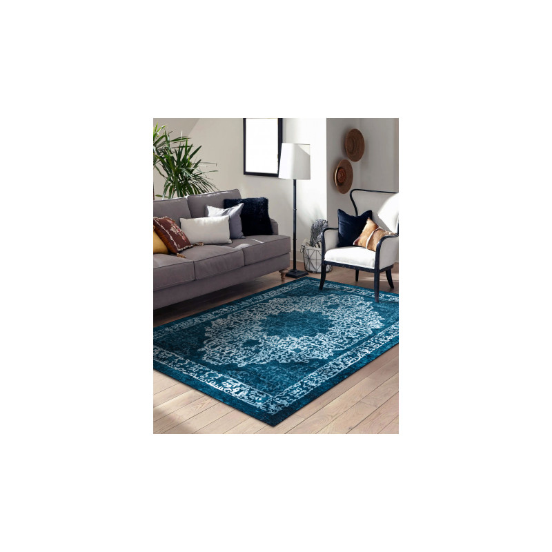Dywan ANTIKA 123 tek, nowoczesny ornament, do prania - niebieski 120x170cm