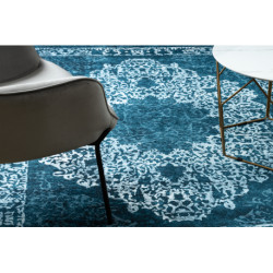 Dywan ANTIKA 123 tek, nowoczesny ornament, do prania - niebieski 160x220cm
