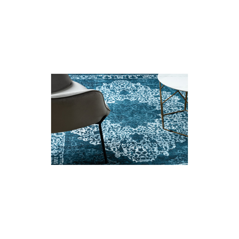 Dywan ANTIKA 123 tek, nowoczesny ornament, do prania - niebieski 160x220cm