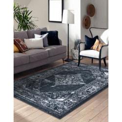 Dywan ANTIKA 117 tek, nowoczesny ornament, do prania - szary / grafit 80x150cm