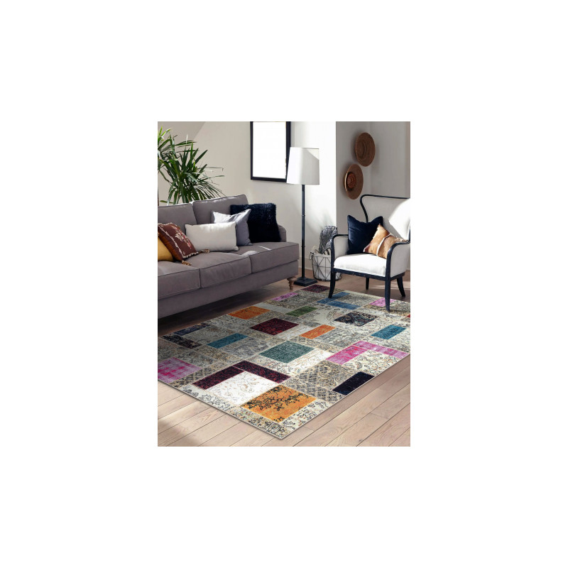 Dywan ANTIKA 109 tek, nowoczesny patchwork, grecki do prania - beż / szary 120x170cm Dywan ANTIKA 109 tek, nowoczesny patchwork, grecki do prania - beż / szary 120x170cm
