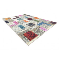 Dywan ANTIKA 109 tek, nowoczesny patchwork, grecki do prania - beż / szary 160x220cm